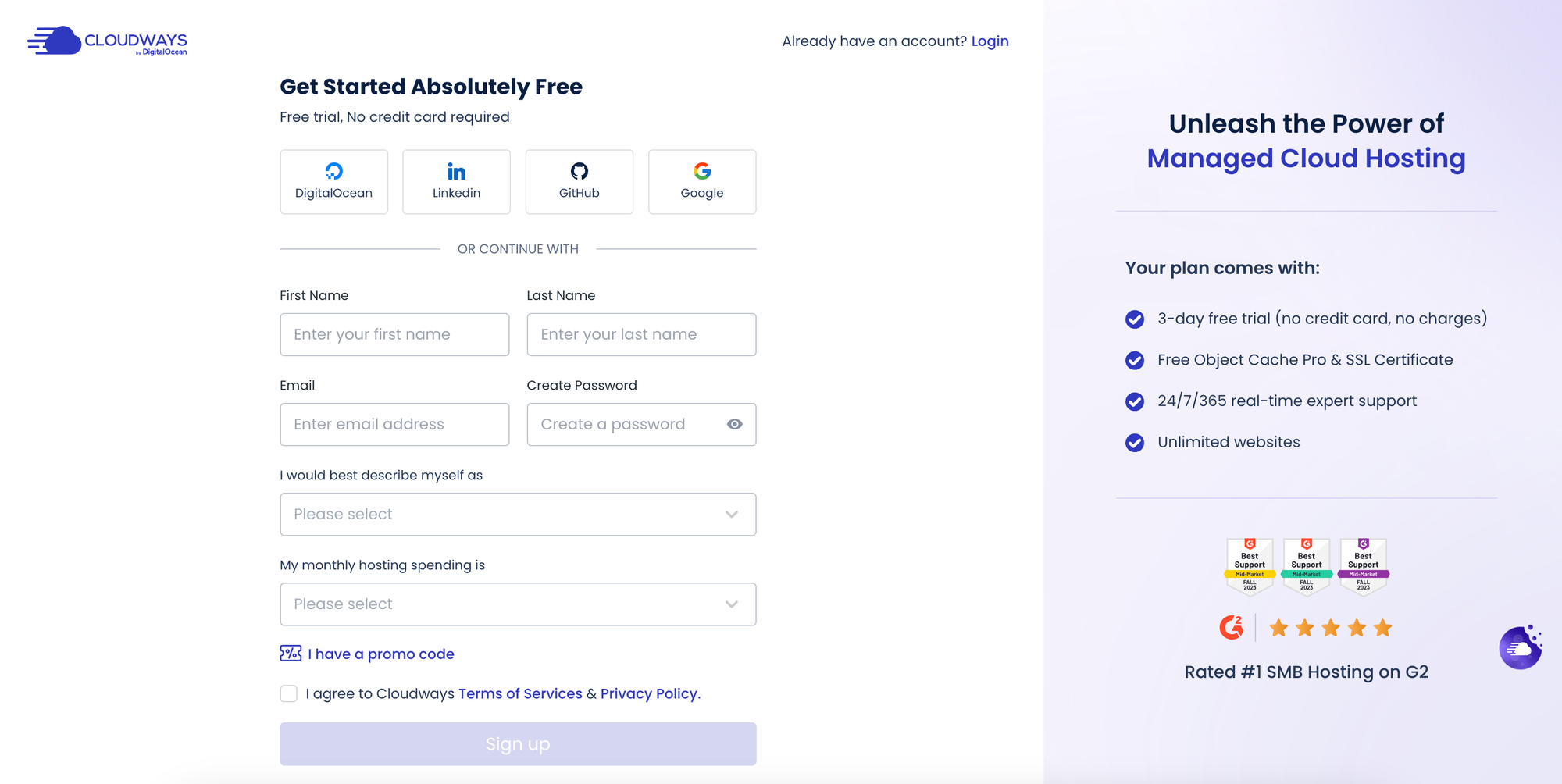 cloudways free hosting trial